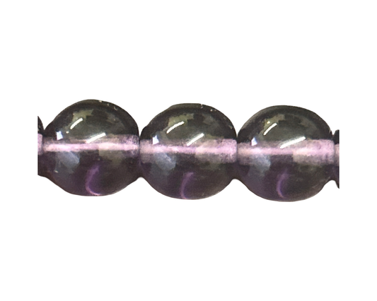 Round Glass 8mm Amethyst Apprx. 50