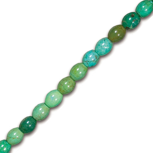 Green Turquoise Oval Beads - 8x10mm