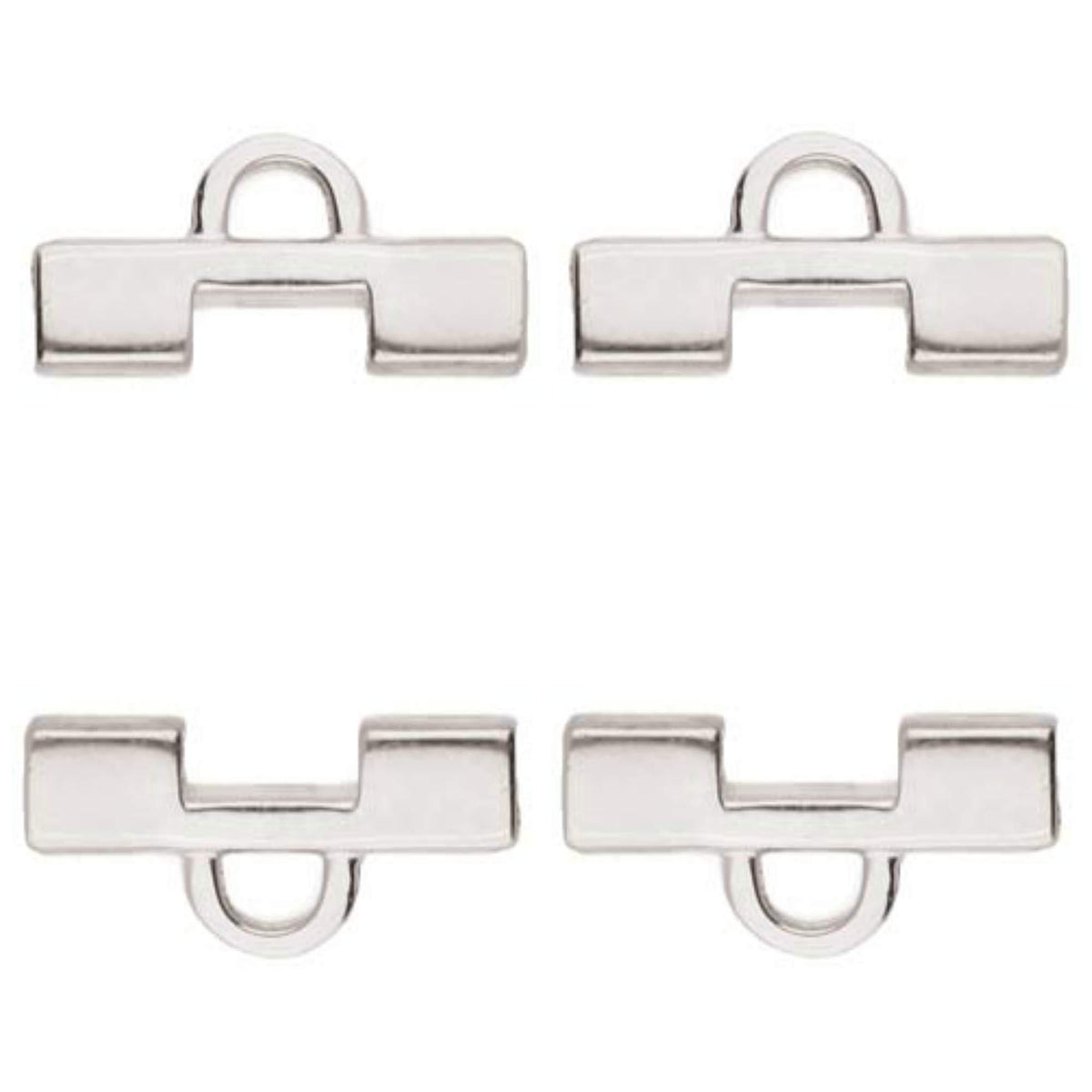 Cymbal Bead Ending Findings. Soros II Silver plated for Tila Beads.