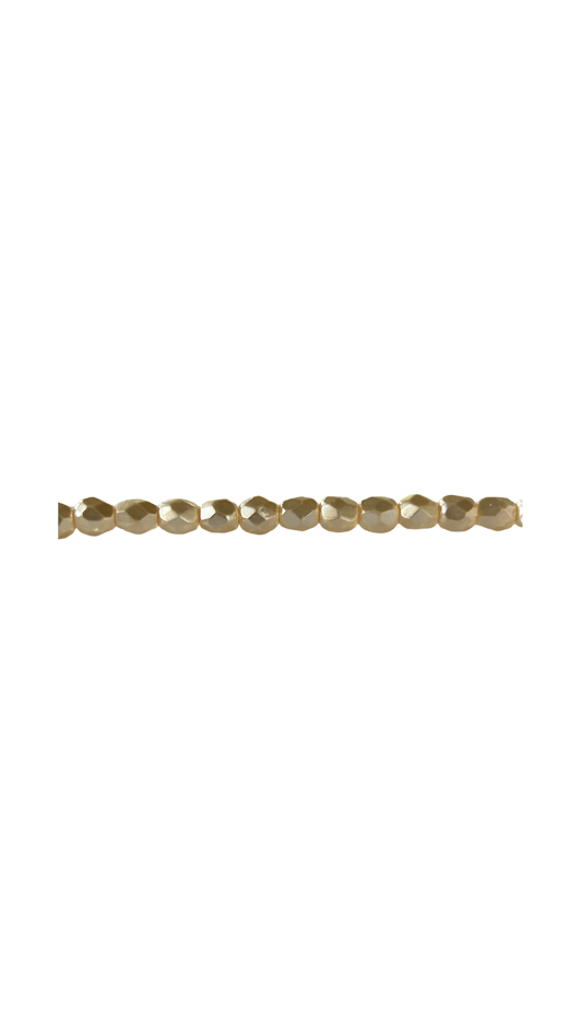 F/P Pearlized Lt. Cream, 4mm Faceted Round