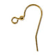 Hook Ear Wires 25mm with 2mm Ball Gold Plated 50 pcs