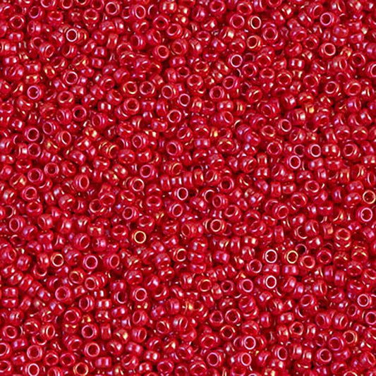Miyuki Round 15/0 Opaque Red Luster 8.2g Tube
