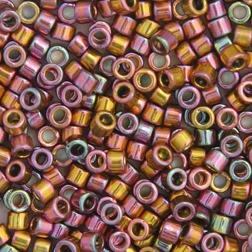 Miyuki Delica 11/0 3.3g Vial Gold 24kt Pink AB Plated