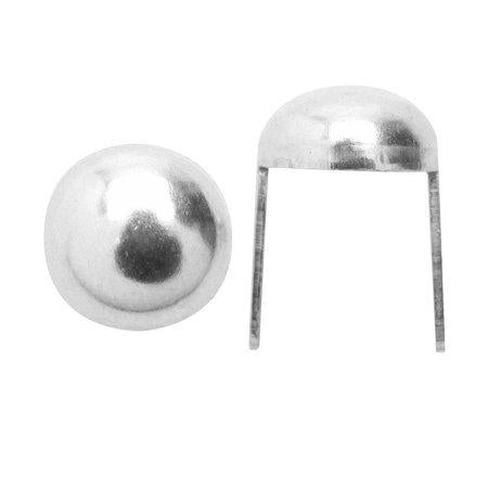 Round Head Spot Studs 5/16" for Leather, 24 Pieces, Silver Plated