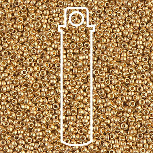 Miyuki Round 15/0 Matte 24kt Gold Plated