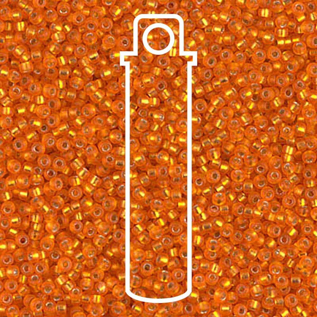 Miyuki Round 15/0 Matte Silver-Lined Orange  8.2 Gm/Tb