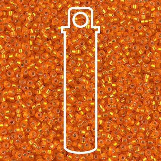 Miyuki Round 15/0 Matte Silver-Lined Orange  8.2 Gm/Tb