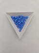 Fire-Polished Glass, Op. Blue Alabaster, 4mm Faceted Round, Approx. 100 per bag.