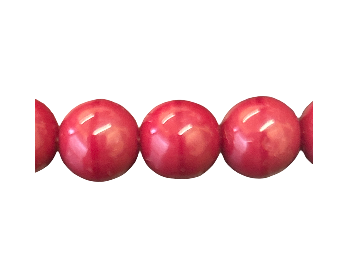 Round Glass 8mm Op Red Apprx. 50