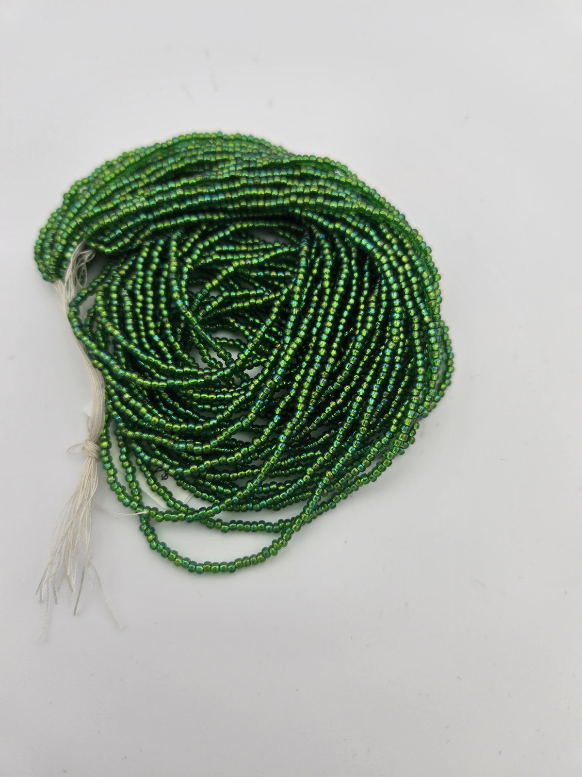 Czech Seed Bead 11/0 S/L Green Rainbow Strung