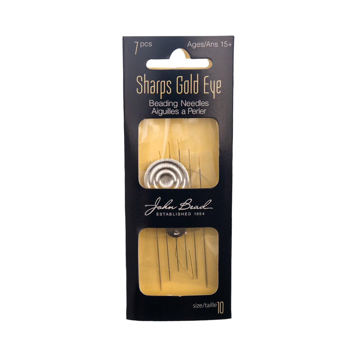 Sharps Gold Eye Beading Needle w/Threader Size 10