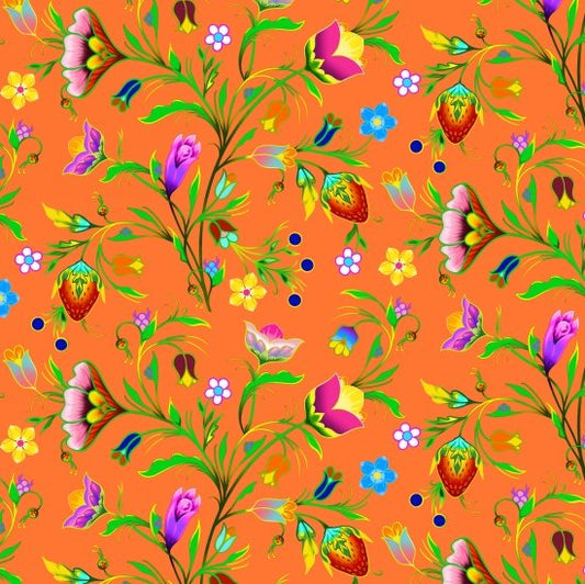 CF Turtle Island Floral-Orange