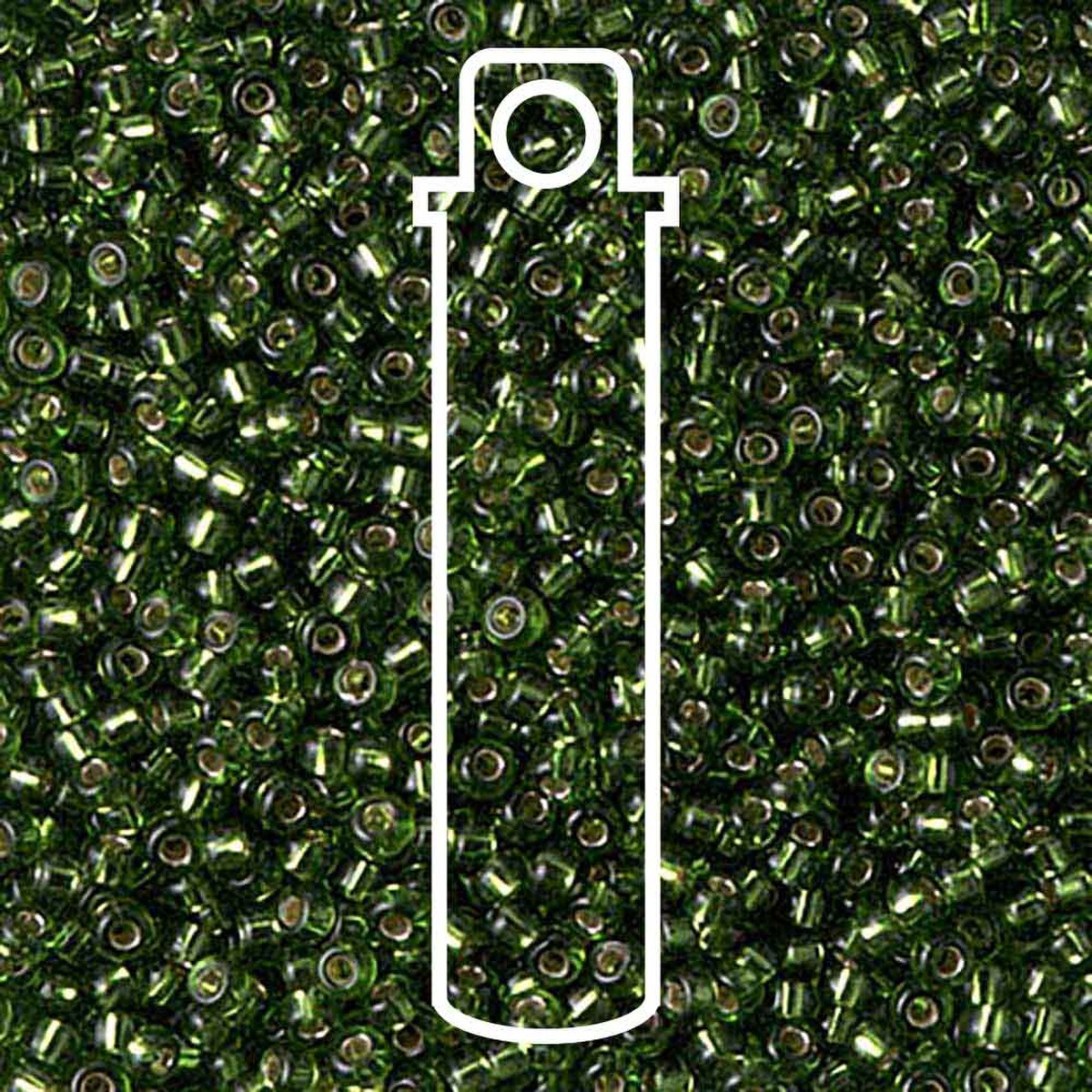 Miyuki Seed Beads 11/0 Olive Silver Lined 24 Gram 5 Inch Tube