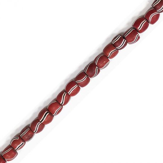 Reproduction Large Brick Stripe Trade Beads 15x15mm