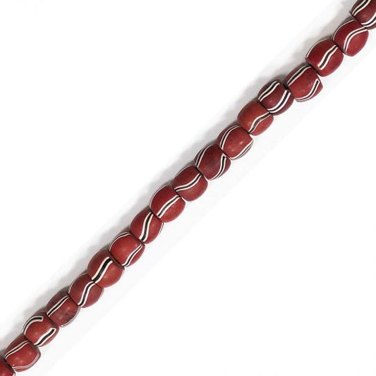 Reproduction Large Brick Stripe Trade Beads 15x15mm