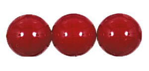 Glass Beads 6mm Op Red Round Smooth