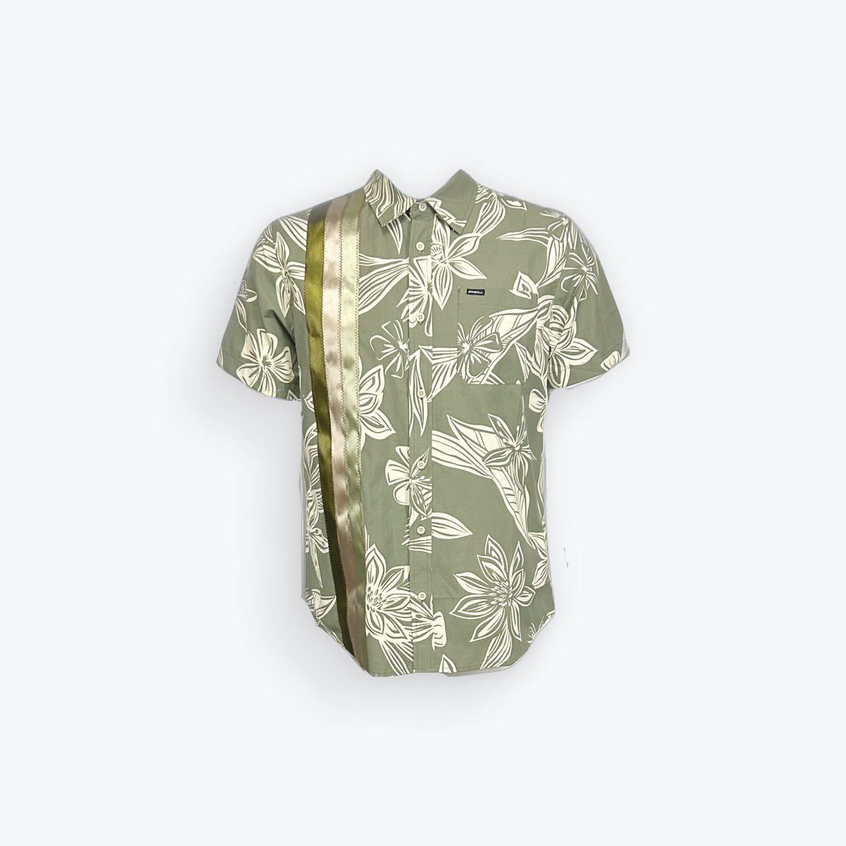 Adult Ribbon Shirt Green Hawaiian-Size Small
