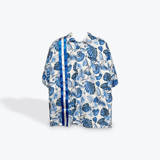Adult Ribbon Shirt Blue Floral Size 3XL