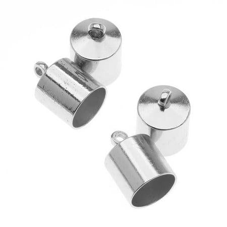 Barrel End Cap 8mm Silver Plate 4/pk