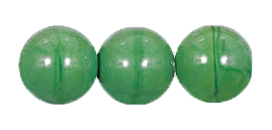 Glass Beads 6mm Op Green Round Smooth