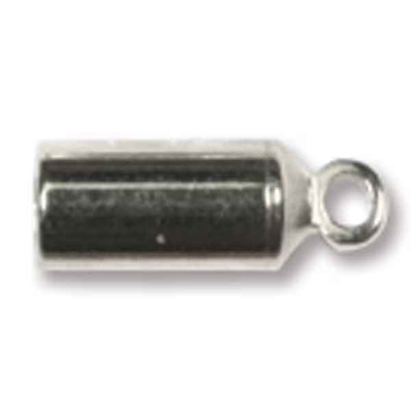 Barrel End Cap 3mm Silver Plate 6/Bg