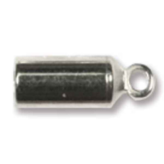 Barrel End Cap 3mm Silver Plate 6/Bg