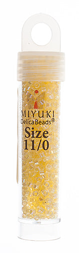 Miyuki Delica 11/0 5.2g vial Pale Yellow Lined-Dyed