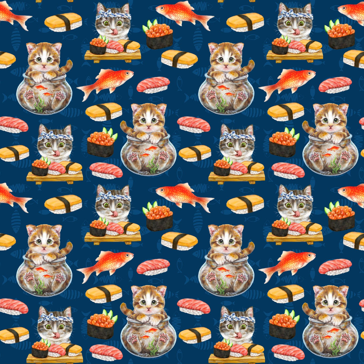 CF Instagram Famous Sushi Cats-Navy