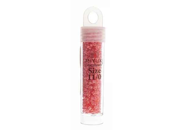Miyuki Delica 11/0 5.2g vial Rose Pink AB Lined-Dyed