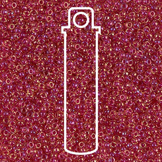 Miyuki Round 15/0 Lt. Cranberry Lined Topaz Luster 8.2 Gm/Tb