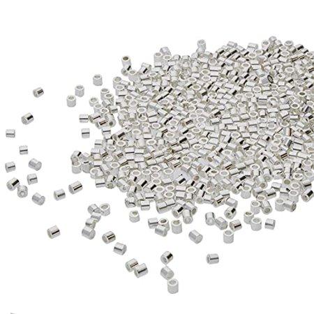 Tube Crimp Beads 1.5x 1.5mm Silver Plated