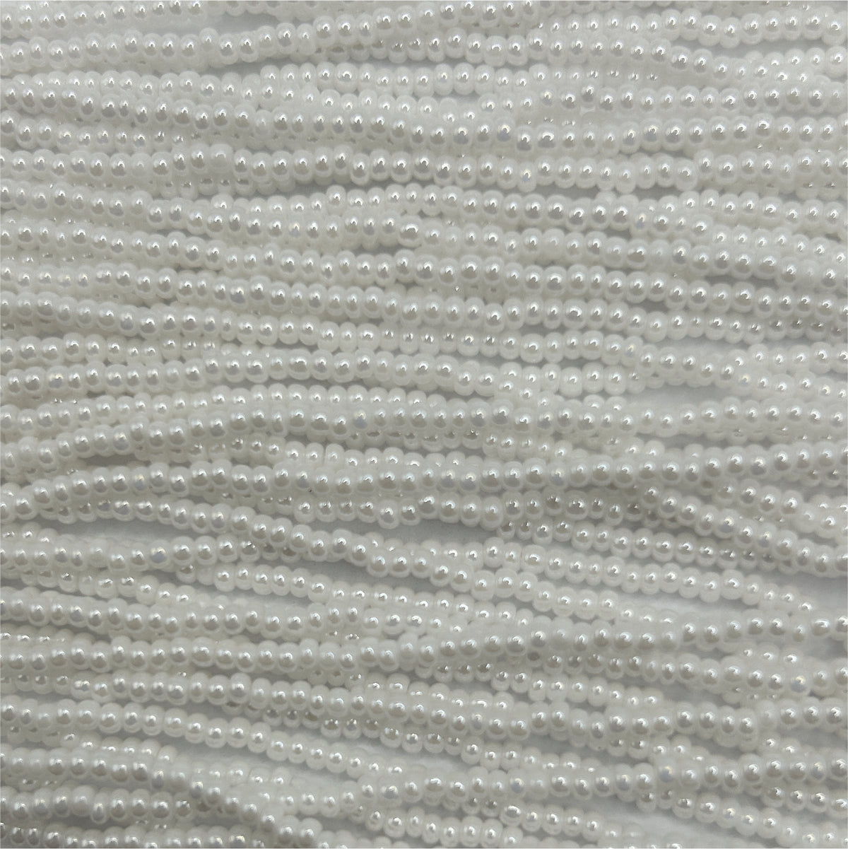 Czech Seed Bead 11/0 Op White Luster Strung