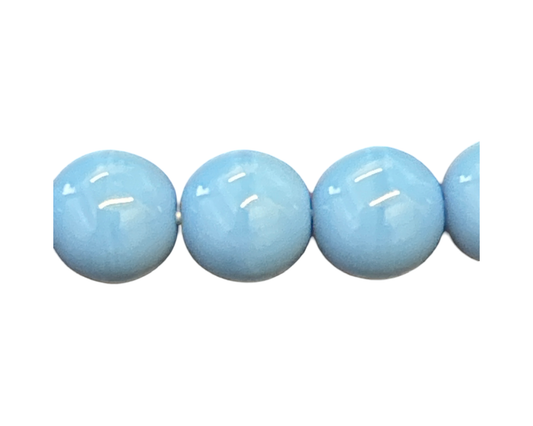 Round Glass 8mm Blue Turq. Apprx. 50