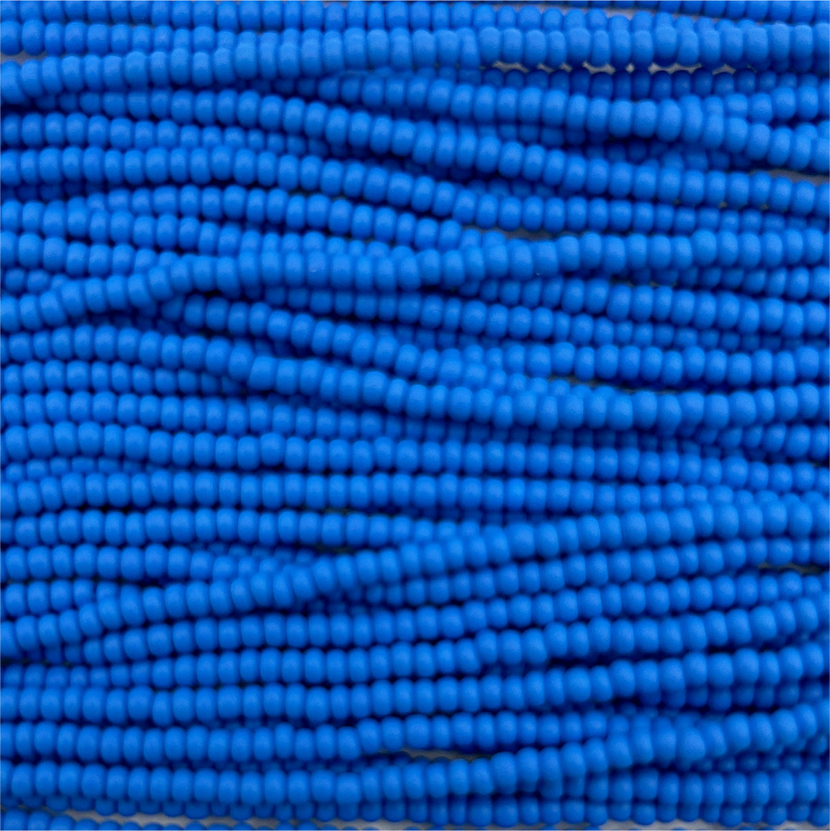 Czech 11/0 PermaLux Dyed Chalk Blue Matte Strung