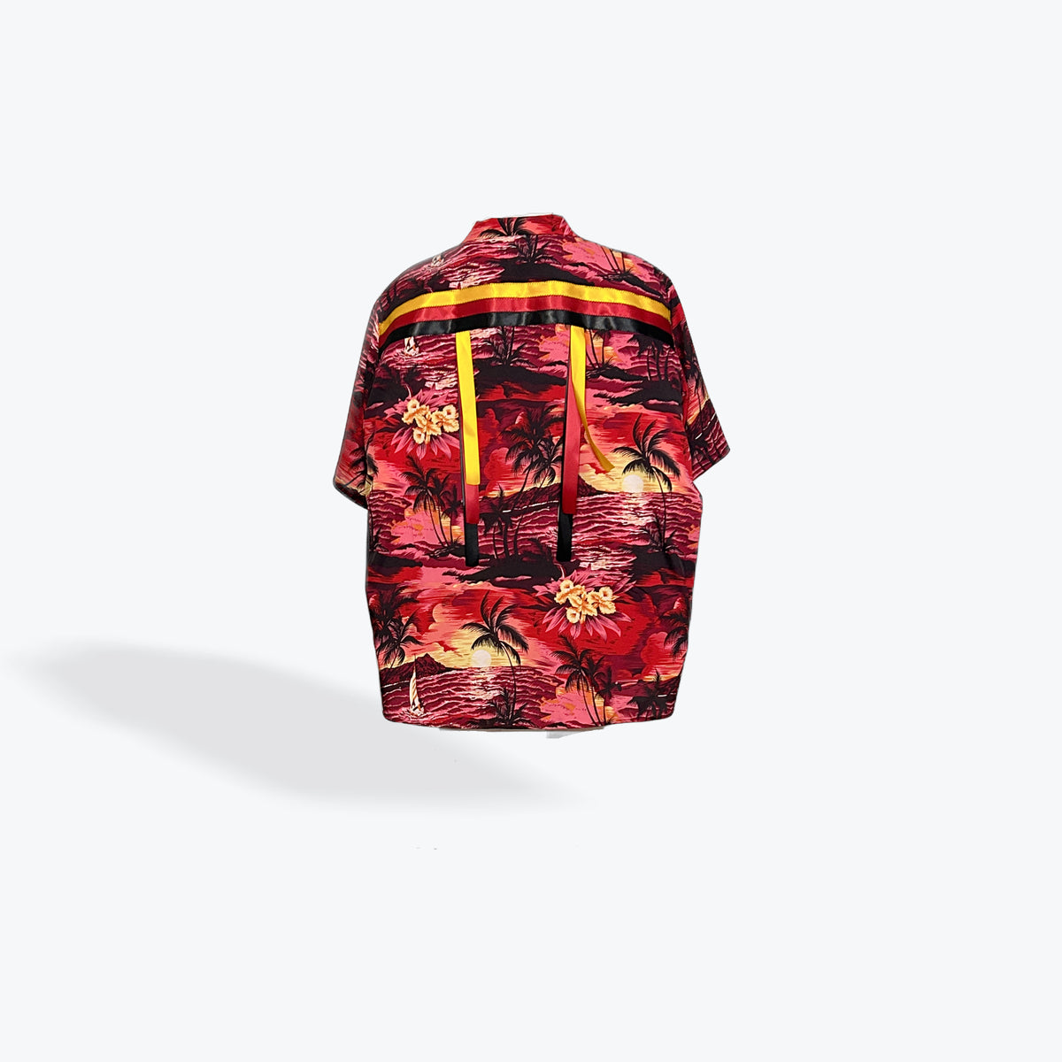 Adult Ribbon Shirt Red Hawaiian Size 4XL