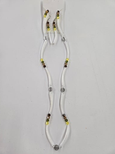 Topaz/Green Dentalium Set by Wanetta Thompson