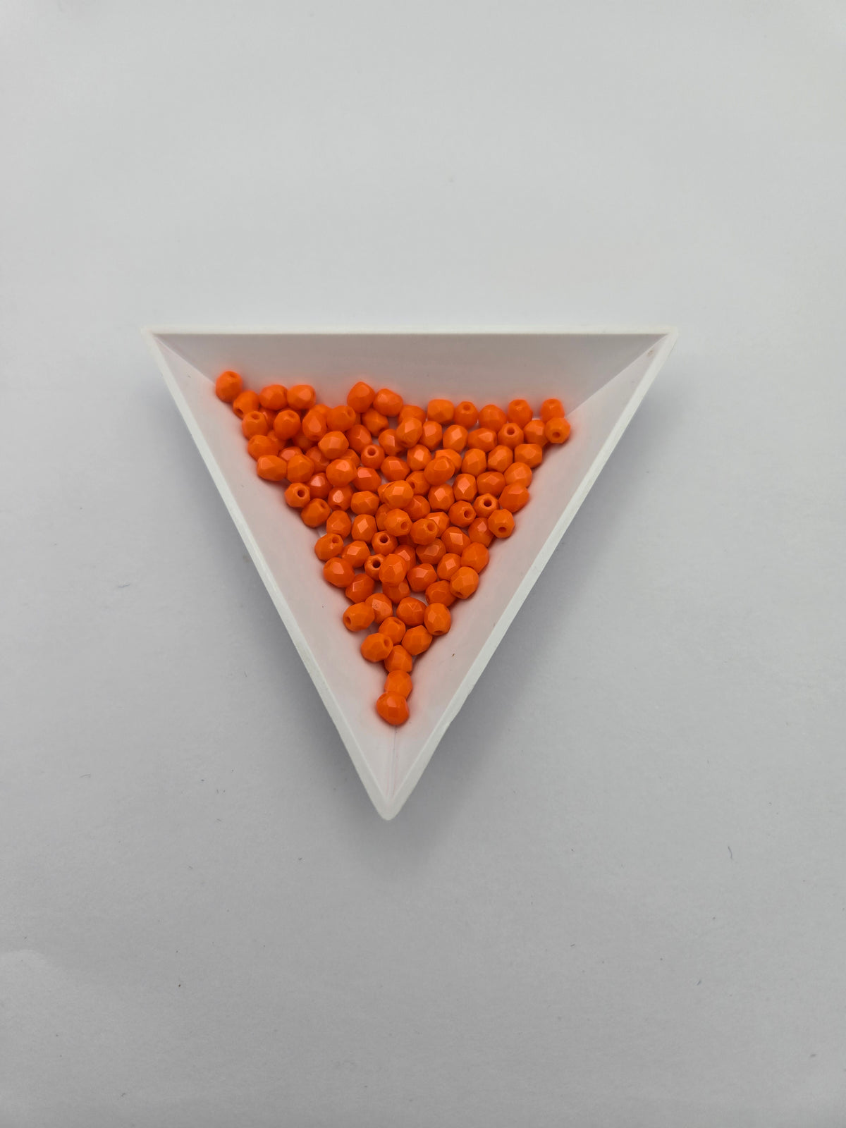 Fire-Polished Glass, Op. Orange, 4mm Faceted Round, Approx. 100 per bag.