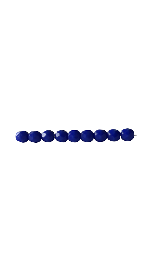 Fire-Polished Glass, Op. Blue, 4mm Faceted Round, Approx. 100 per bag.