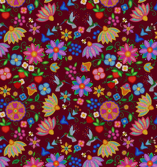 Grandma's Garden- Maroon
