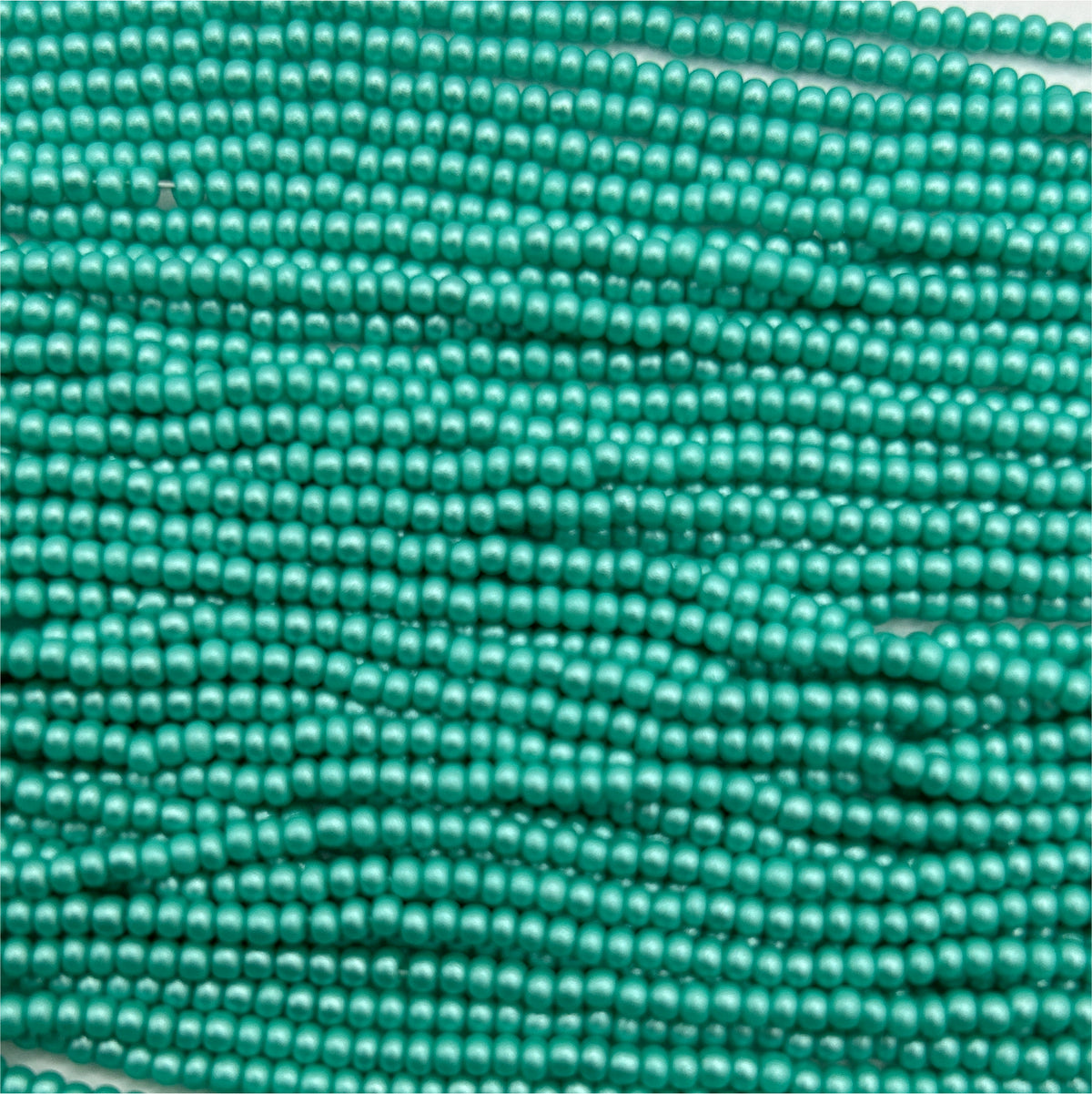 Czech 11/0 PermaLux Dyed Chalk Mint Matte Strung
