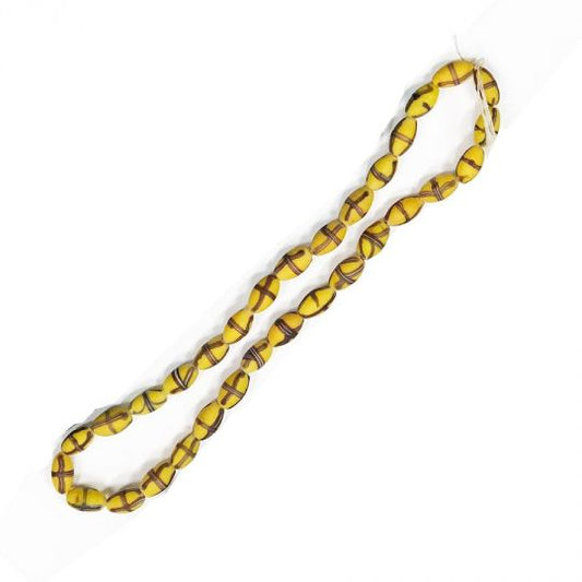 Reproduction Cross Trails Yellow Trade Beads 13x8mm