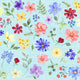 CF Tossed Watercolor Flowers Cotton