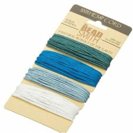 Hemp 4 Color Card Aqua Shades 1.0mm 20 Lb Test