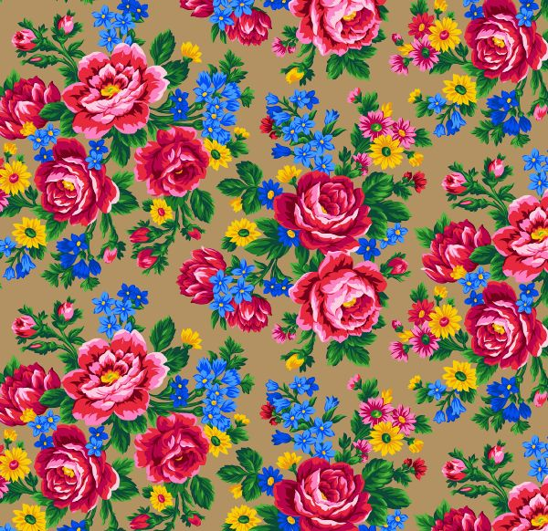 Kokum Scarf Floral, Chestnut