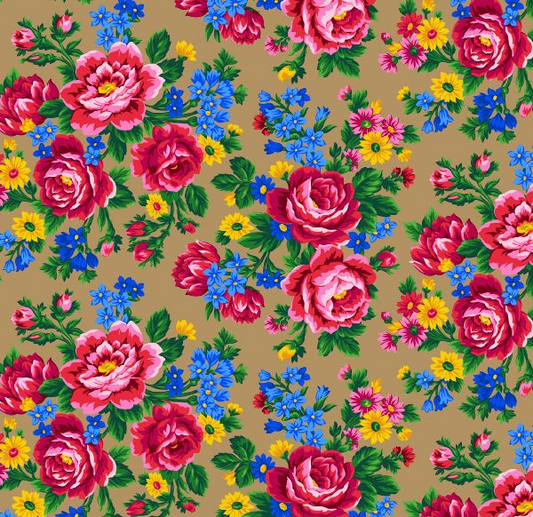 Kokum Scarf Floral, Chestnut