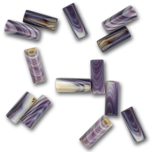 Quahog Wampum- Tube Purple 10 x 4mm