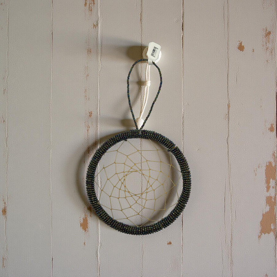Dark Green Iris Dreamcatcher by Teri Lowe