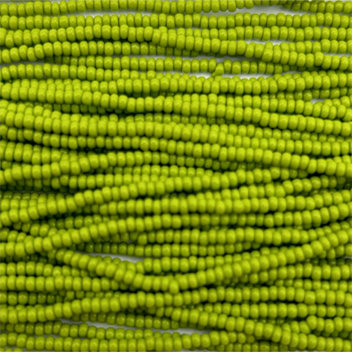 Czech Seed Bead 11/0 Op Lt Green Strung