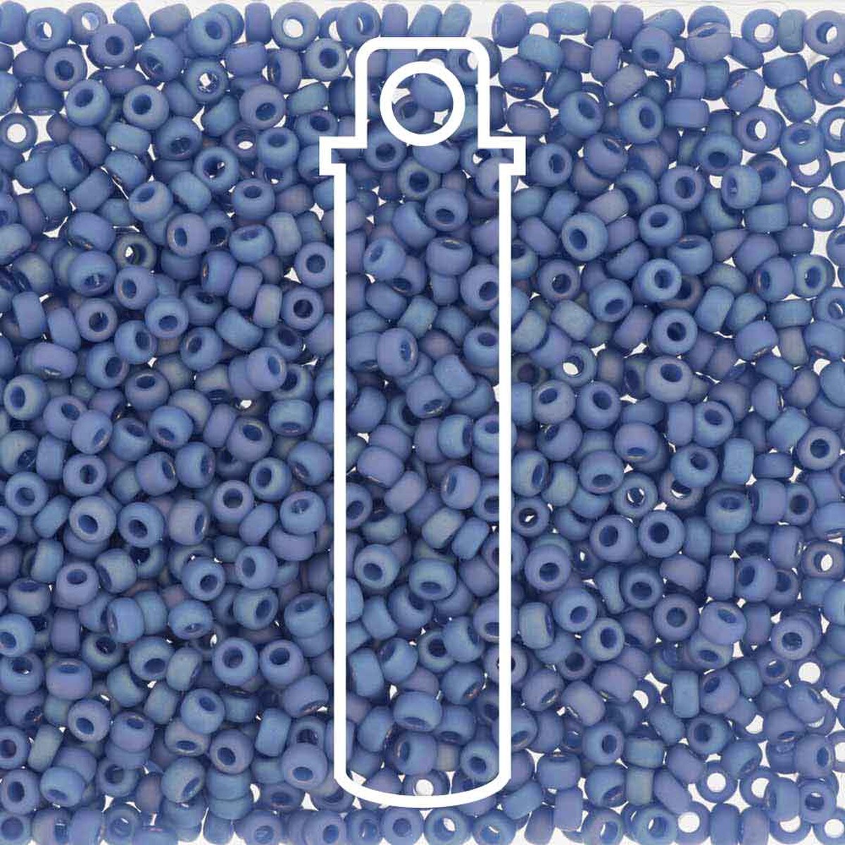 Miyuki Round 15/0 Frost Op Glaze Rnbw Soft Blue 8.2 Gm/Tb