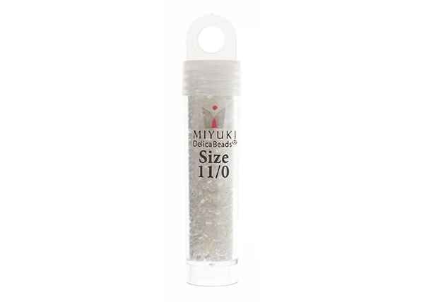 Miyuki Delica 11/0 5.2g Vial White AB Lined-Dyed